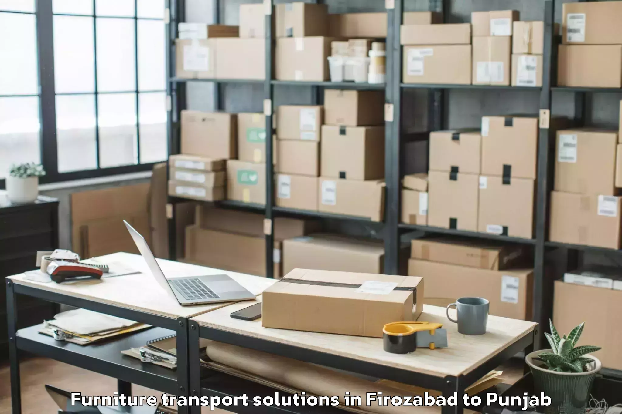 Affordable Firozabad to Muktsar Furniture Transport Solutions